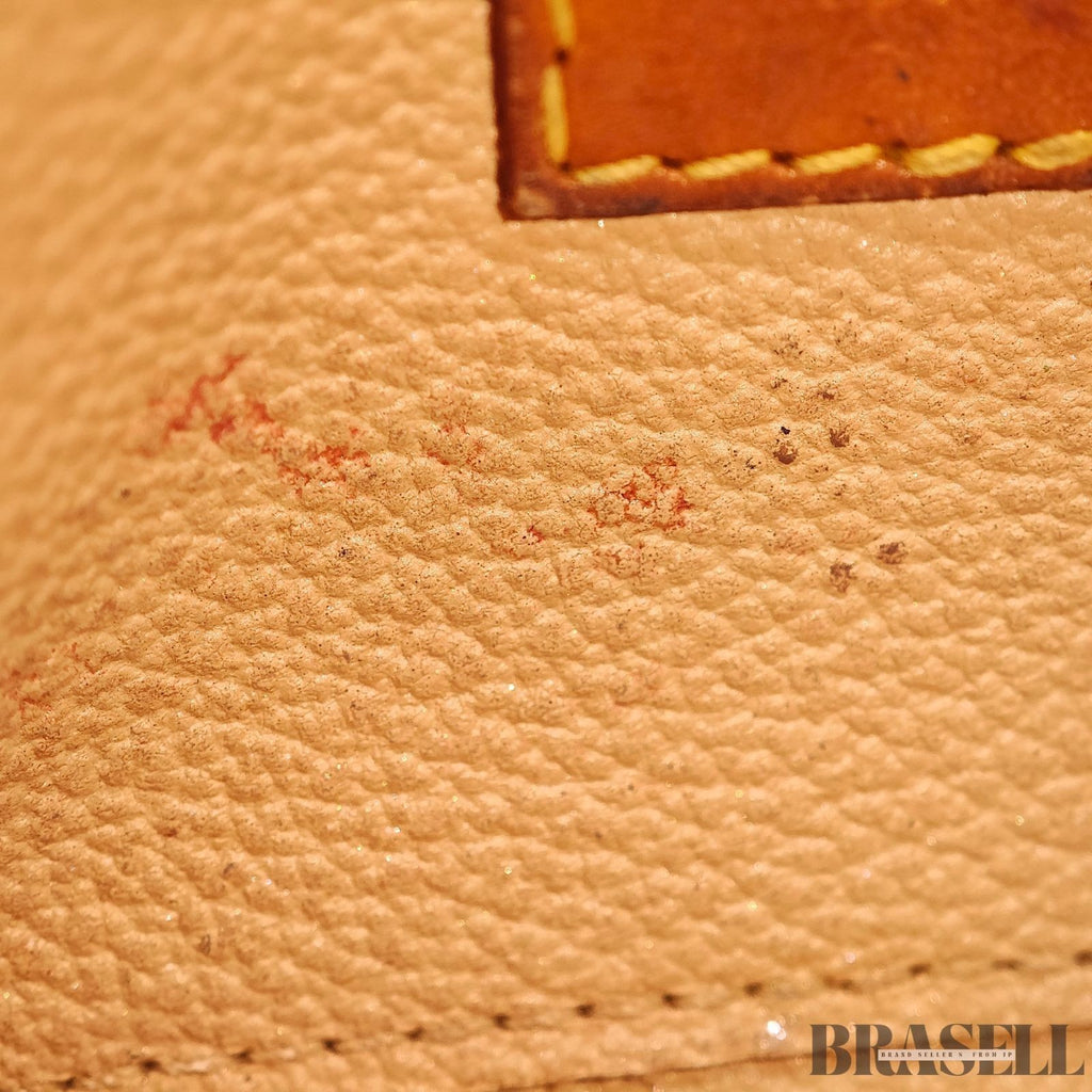 LOUIS VUITTON Logo Pochette Cosmetic PM Pouch Monogram Leather Brown M47515