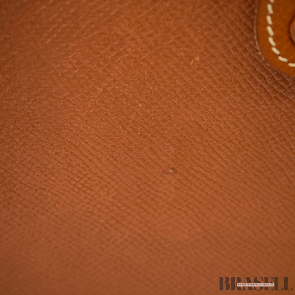 HERMES Mini Evelyne Shoulder Bag Crossbody Gold Brown Taurillon Clemence Leather