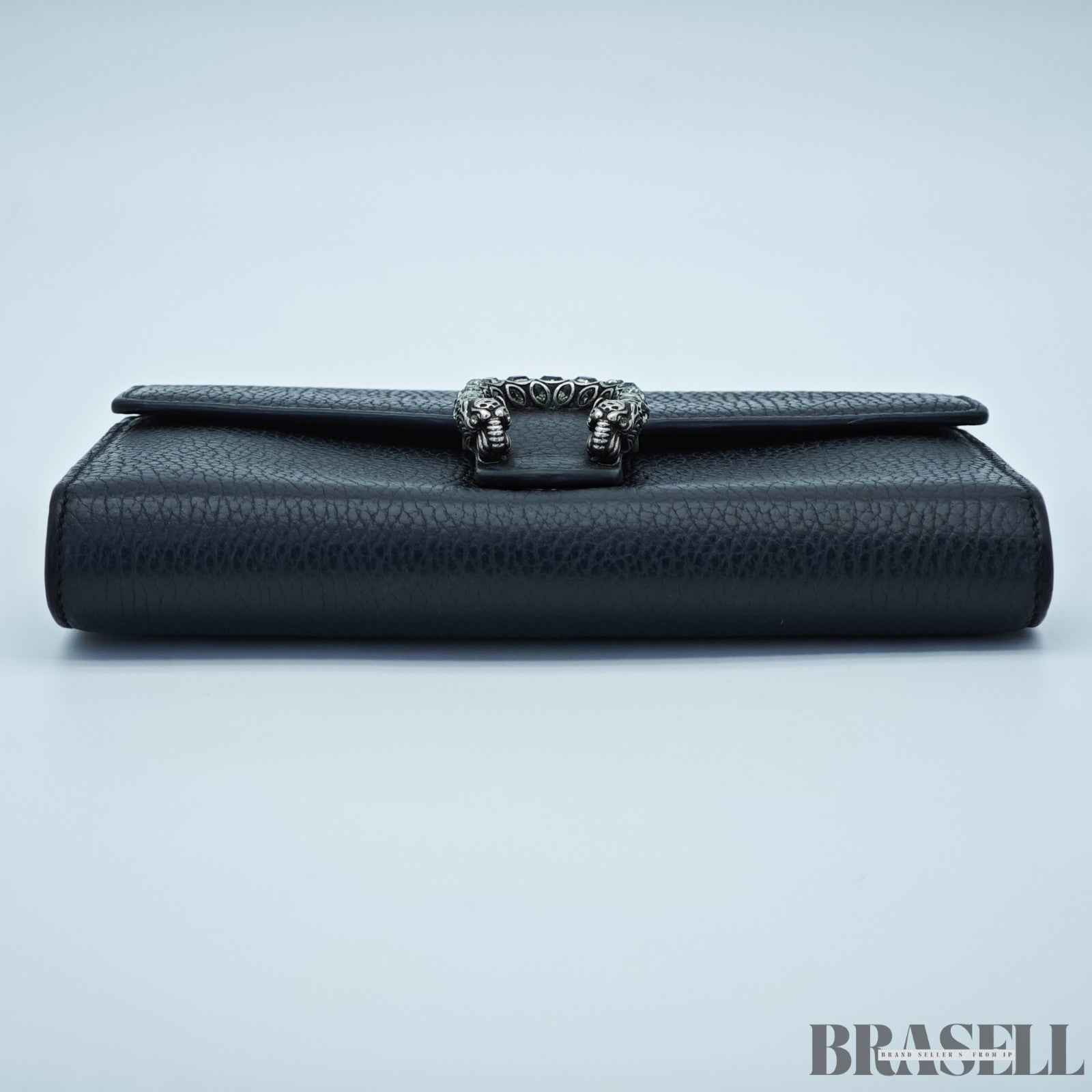 GUCCI Dionysus Tiger Head Chain Wallet 401231 Leather Black
