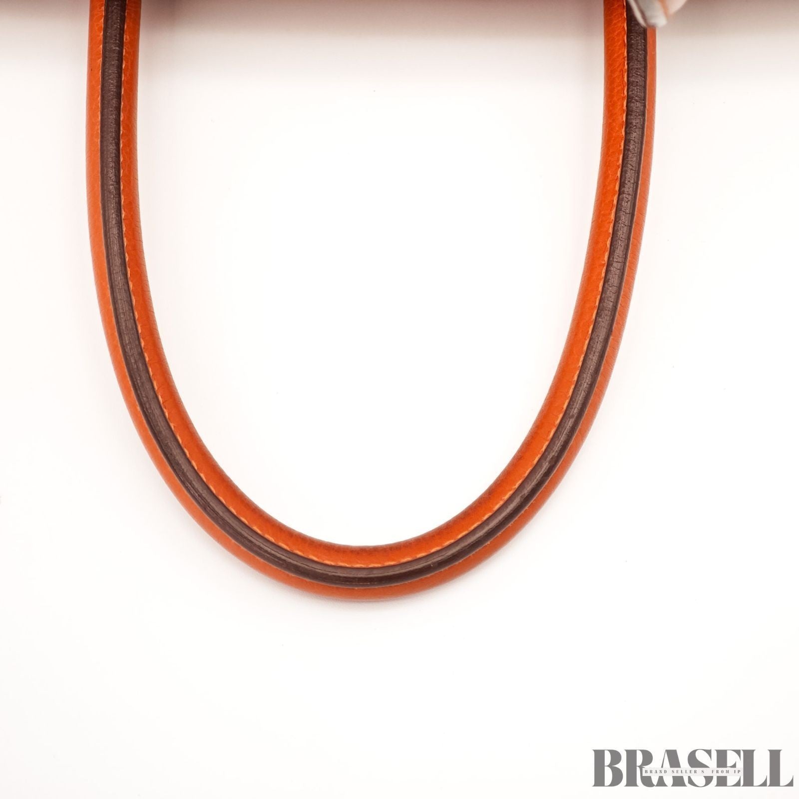 Hermes Shoulder Birkin 42 Taurillon Clemence Handbag Horizontal Orange silver