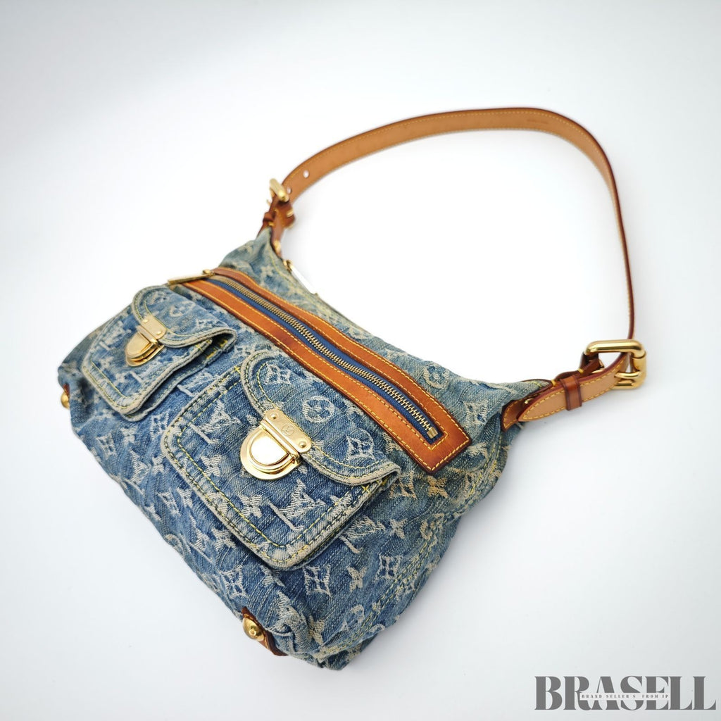 LOUIS VUITTON Buggy PM Shoulder Bag Monogram Denim Leather Blue M95049 France