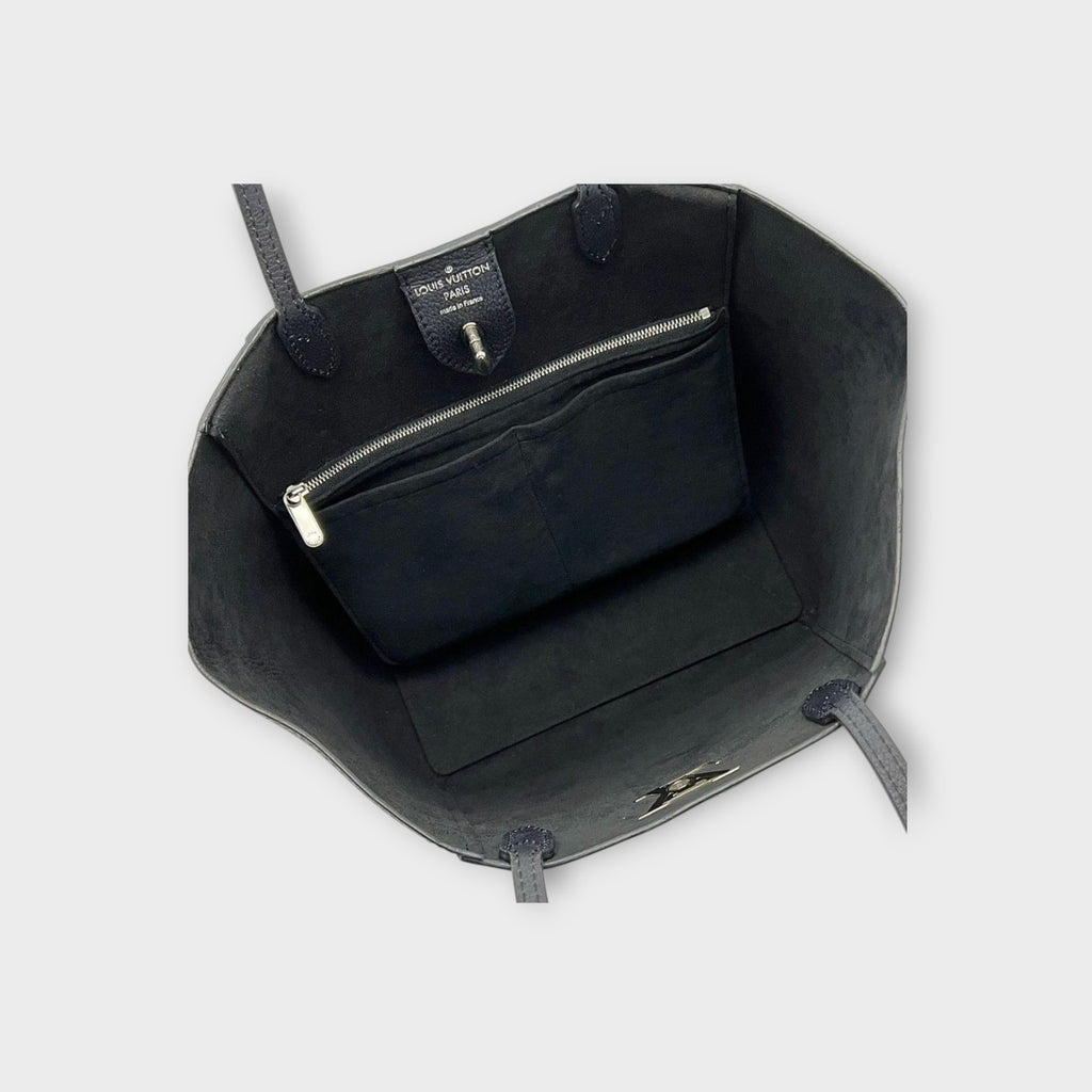 Louis Vuitton Lockme Cabas Tote Bag M42291 Black Leather Turn Lock 【A】