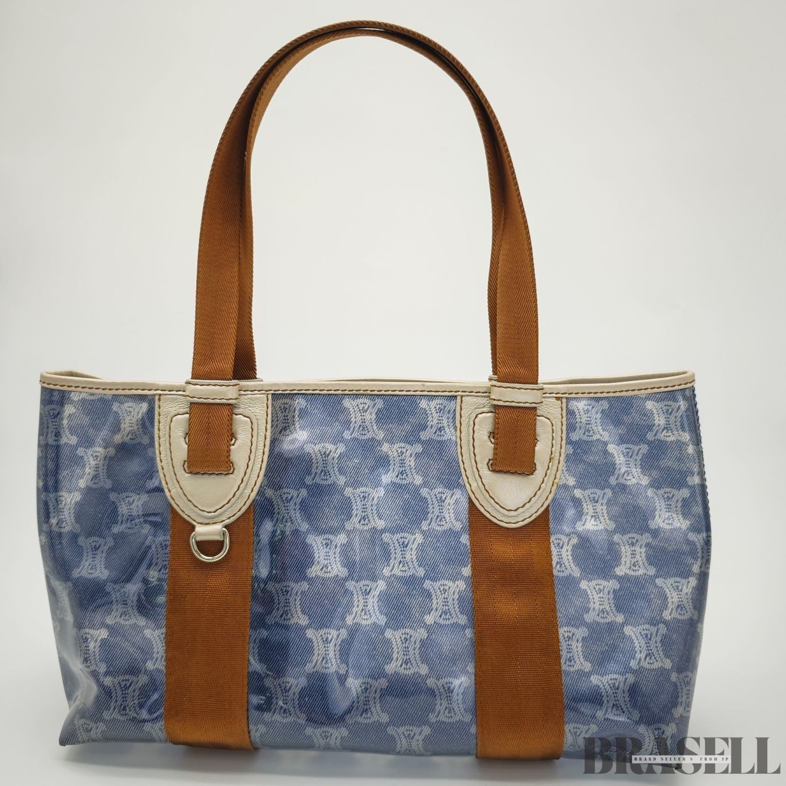 CELINE Macadam Tote Bag with Pouch Blue Women’s