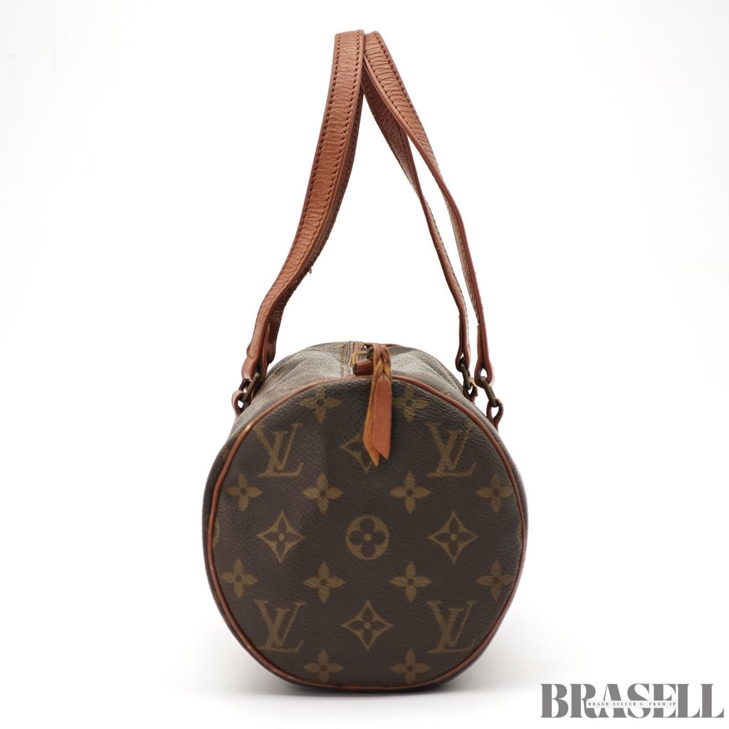 Auth Louis Vuitton Monogram Papillon GM M51365 Handbag Tote Bag Brown w/Poach