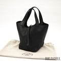 HERMES Picotin Lock 18 PM Taurillon Clemence Handbag Tote Bag Black Dust Bag