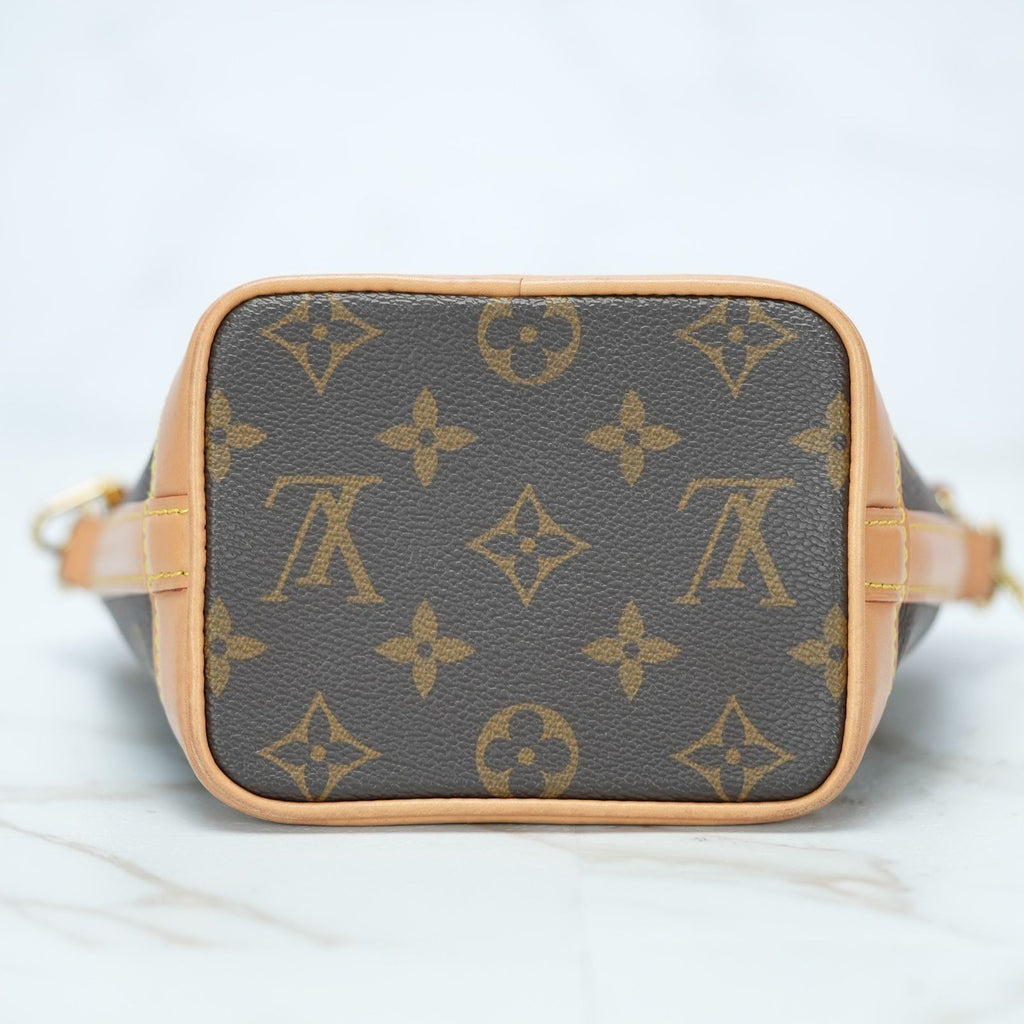 LOUIS VUITTON Nano Noe Monogram M81266 Handbag/Shoulder Bag/Bucket Bag Brown