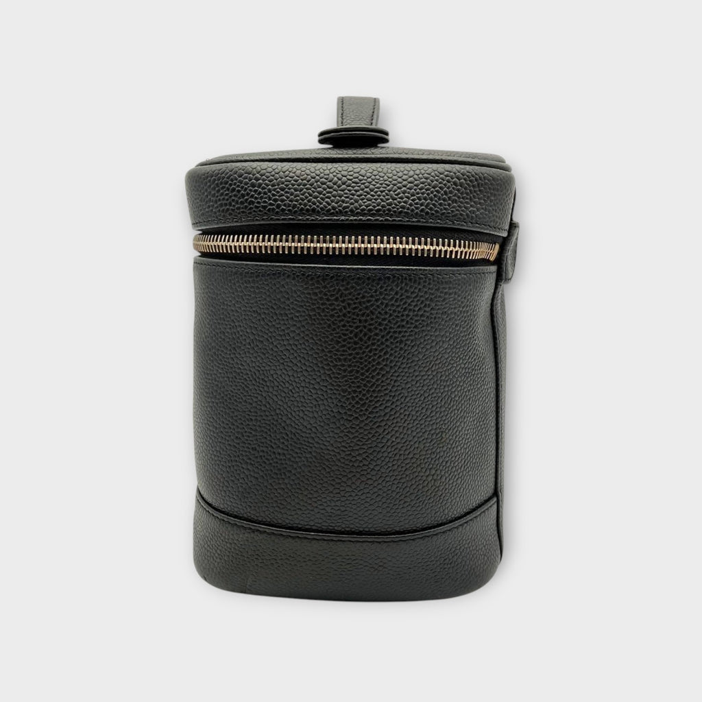 CHANEL Vanity Bag in Black Caviar Leather with Coco Mark