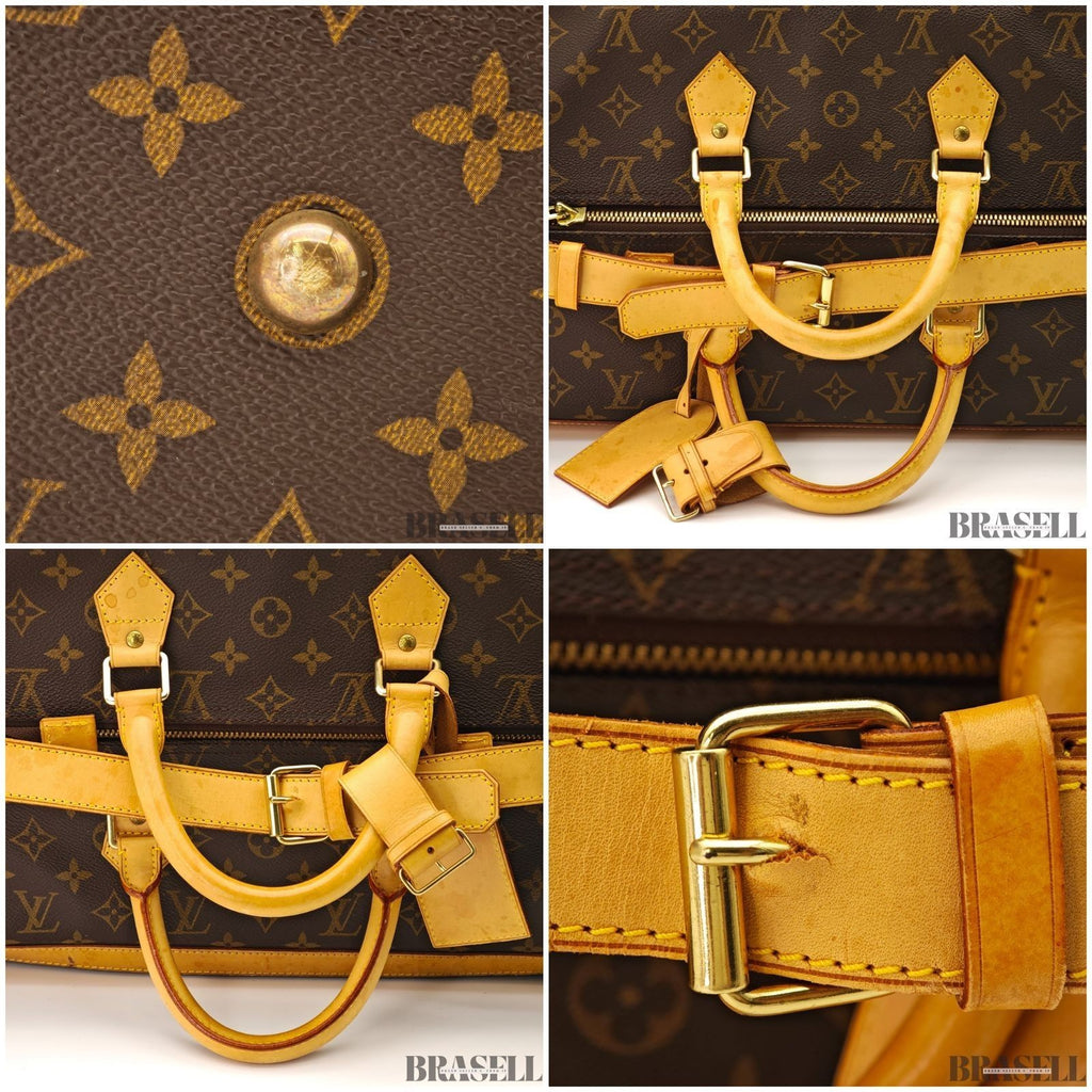 LOUIS VUITTON Monogram Canvas Leather Cruiser 45 Boston Bag M41137 Auth