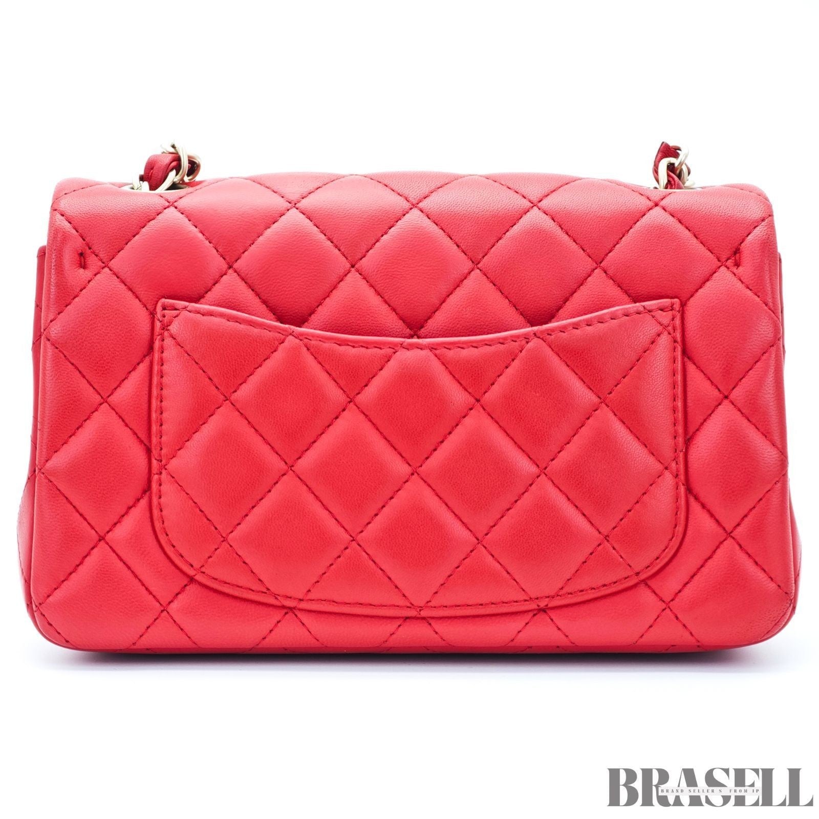 Chanel Mini Matelassé 20 Lambskin Single Flap Shoulder Bag Red Women