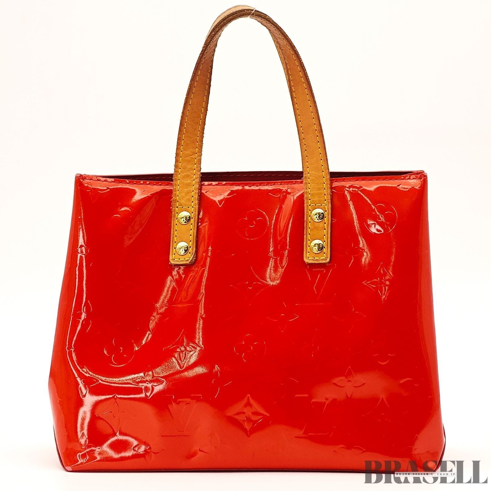 Louis Vuitton Vernis Reade PM M91088 Bag Handbag Patent Leather Red w/ Dust Bag