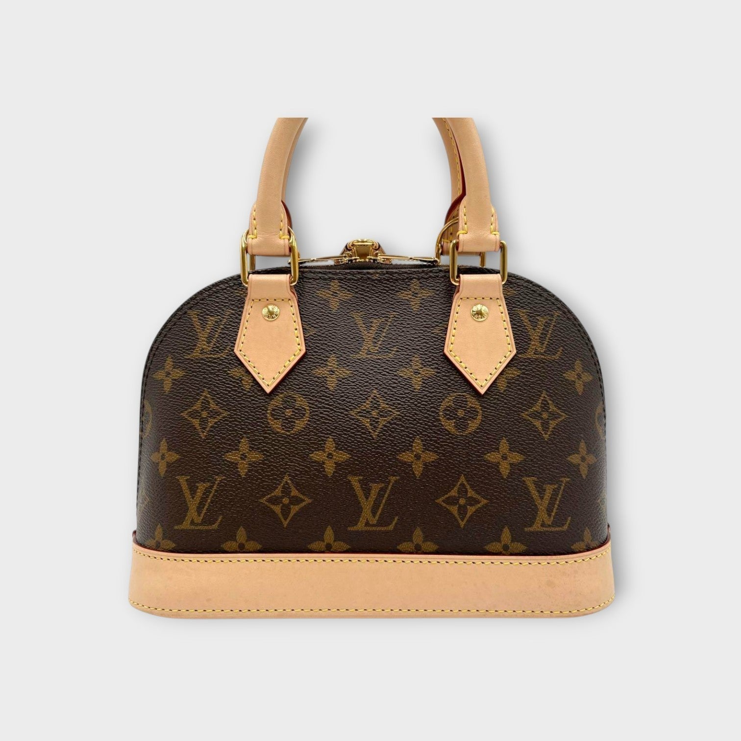 Louis Vuitton Alma BB M53152 Monogram 2Way Handbag Brown Beige Leather 【S】