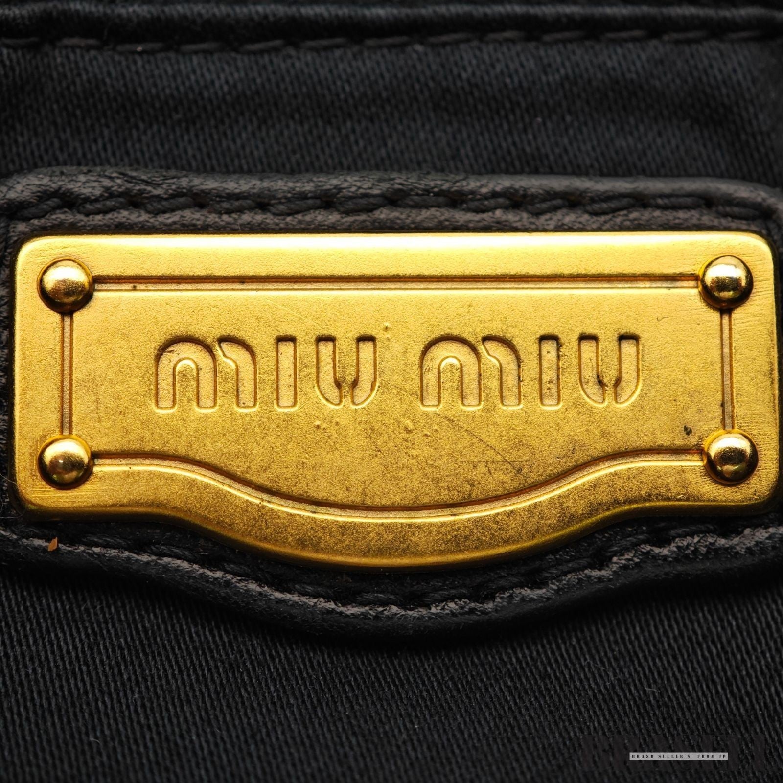 Miu Miu Ribbon 2Way Handbag Leather Black Shoulder Bag Woman Shoulder Strap