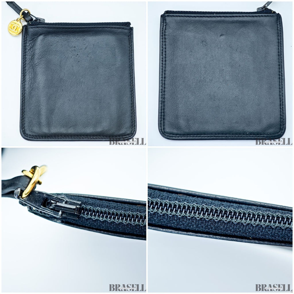 Chanel Coco Mark Chain Shoulder Backpack Black Women With Authenticity Card