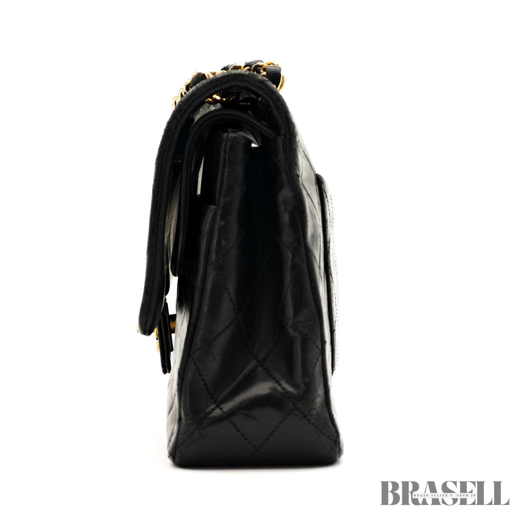 CHANEL Matelassé A01112 Black Handbag Black Woman Chain Shoulder Bag Leather