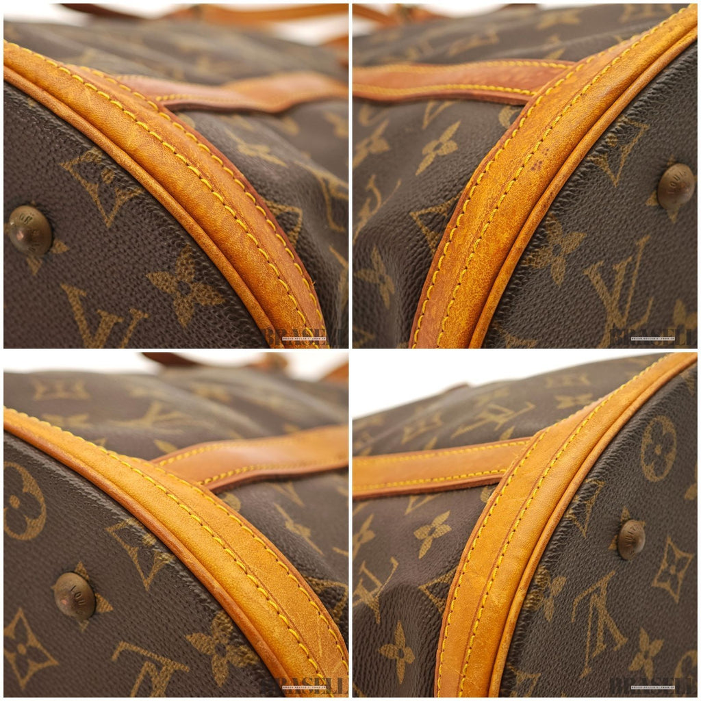 LOUIS VUITTON BUCKET GM Shoulder Tote Bag Monogram Leather Canvas Brown M42236