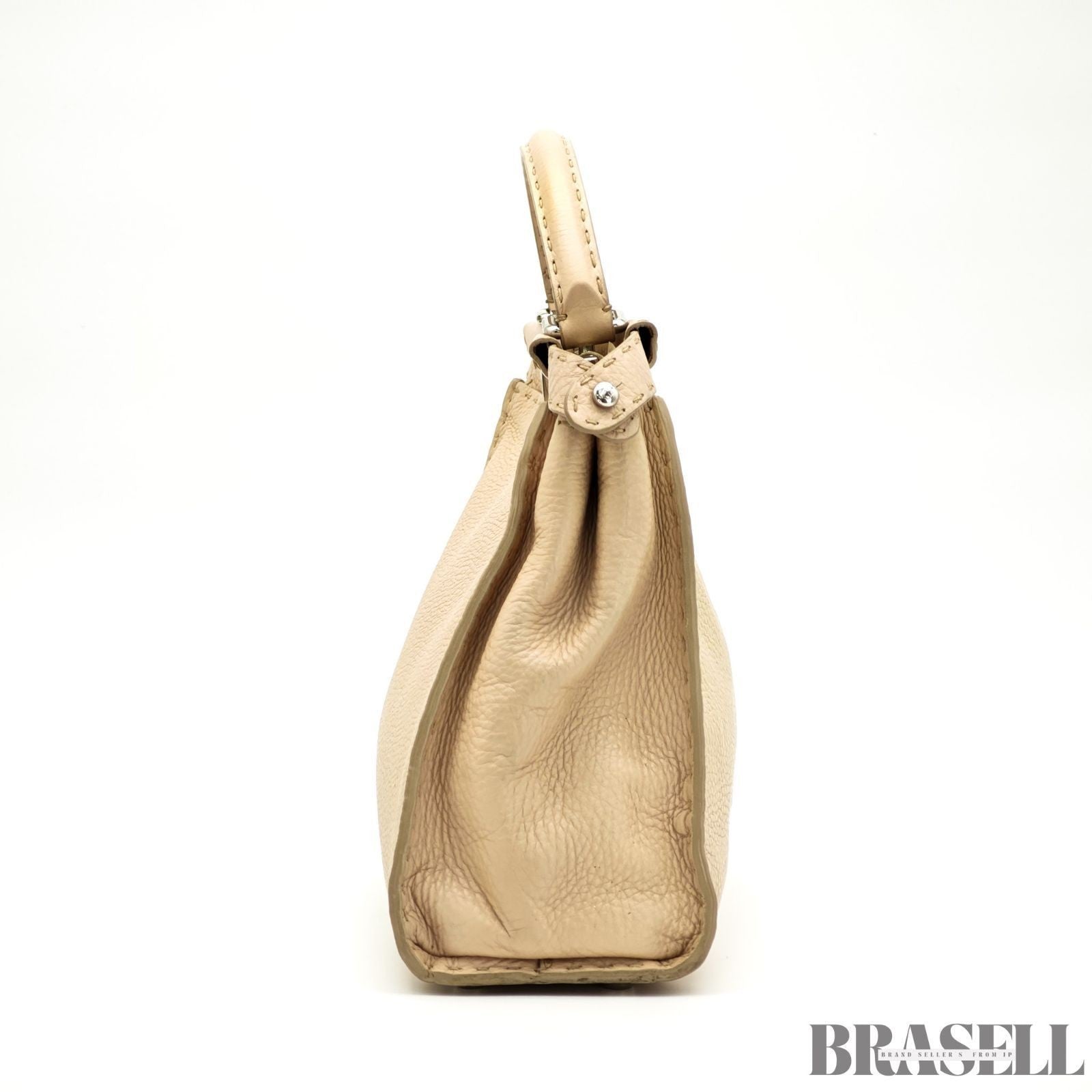 Fendi Regular Peekaboo Selleria 8BN226 Handbag Shoulder Bag 2Way Beige