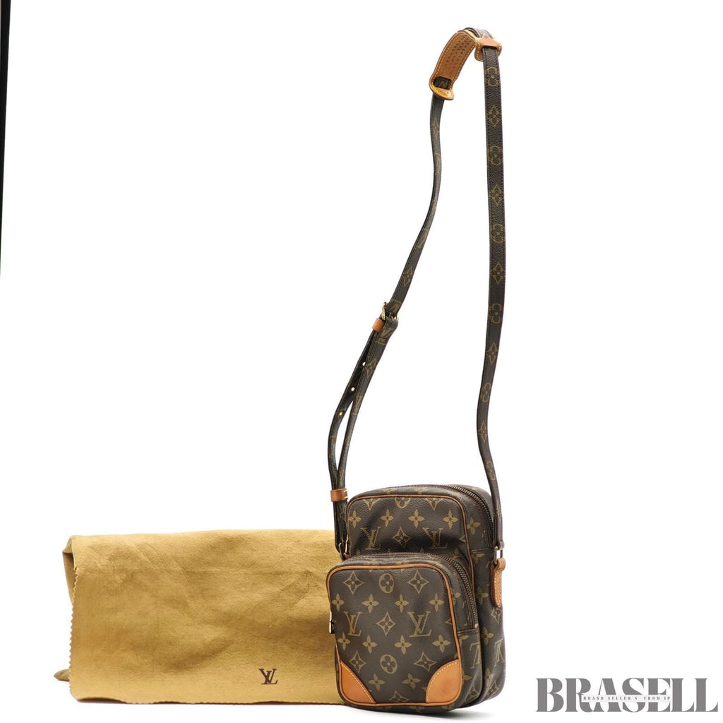 LOUIS VUITTON Amazon Crossbody Shoulder Bag Monogram Leather Canvas Brown M45236