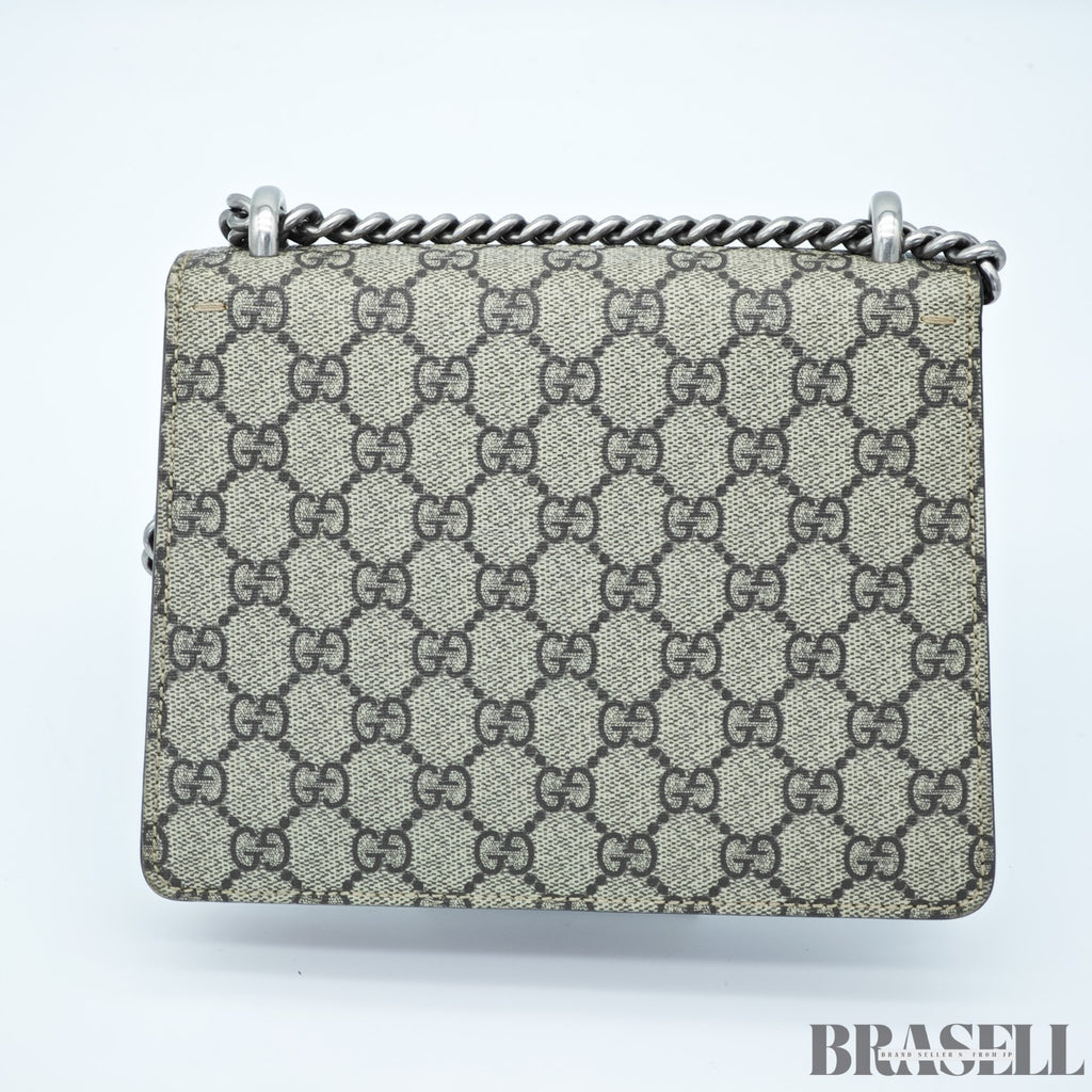 GUCCI Dionysus Mini Chain 421970 GG Supreme Suede Beige/Red