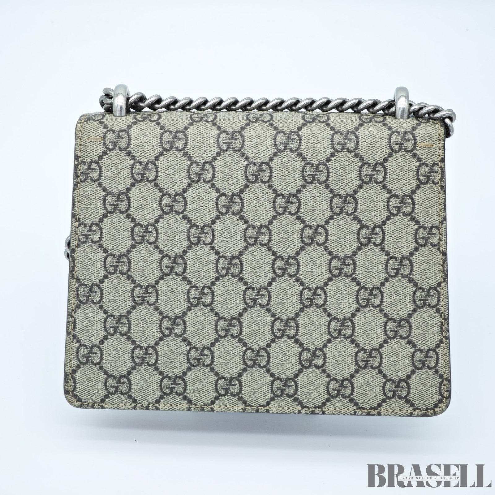 GUCCI Dionysus Mini Chain 421970 GG Supreme Suede Beige/Red