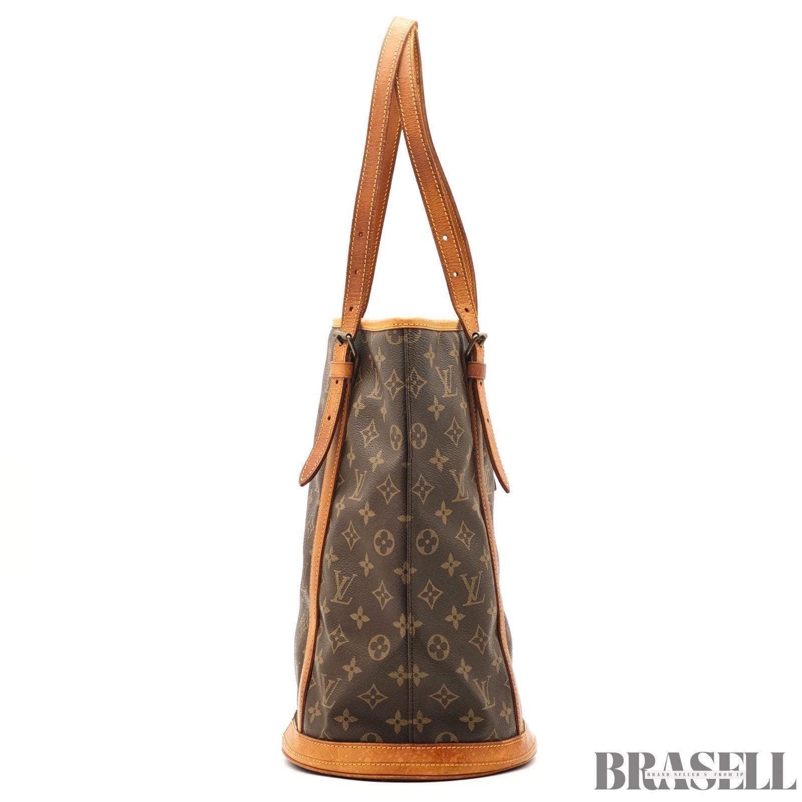 LOUIS VUITTON BUCKET GM Shoulder Tote Bag Monogram Leather Canvas Brown M42236