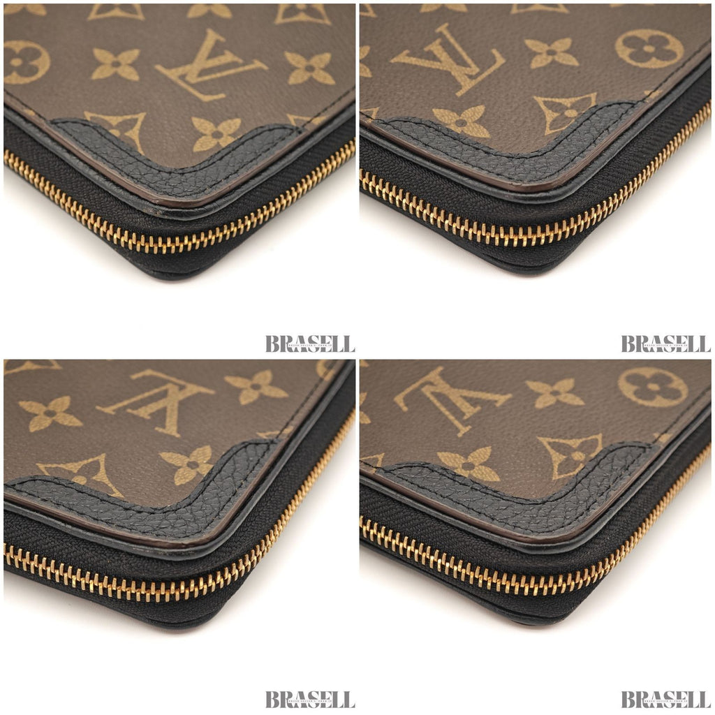 LOUIS VUITTON M60679 Monogram Daily Organizer Card Case Clutch Bag Wallet Brown