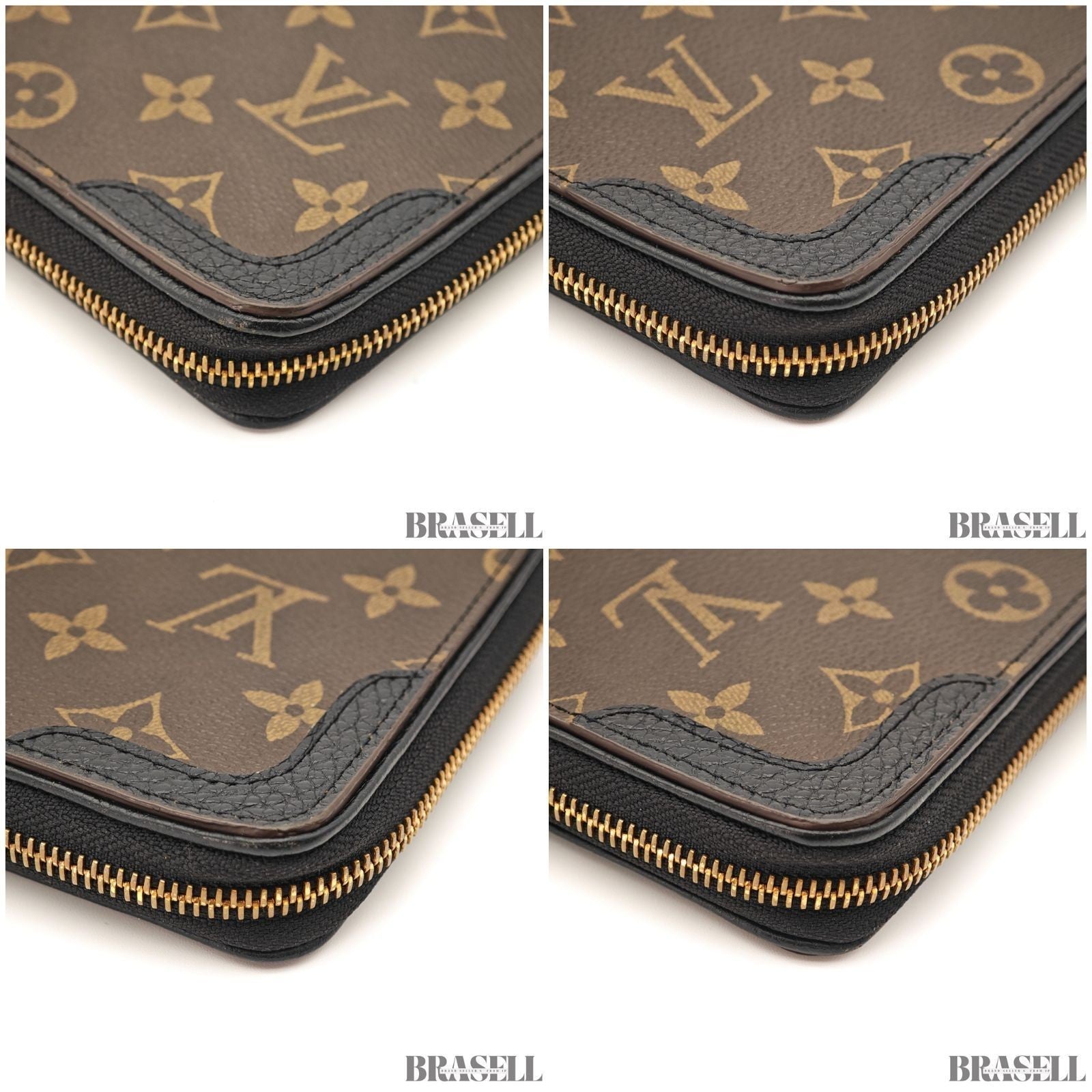 LOUIS VUITTON M60679 Monogram Daily Organizer Card Case Clutch Bag Wallet Brown