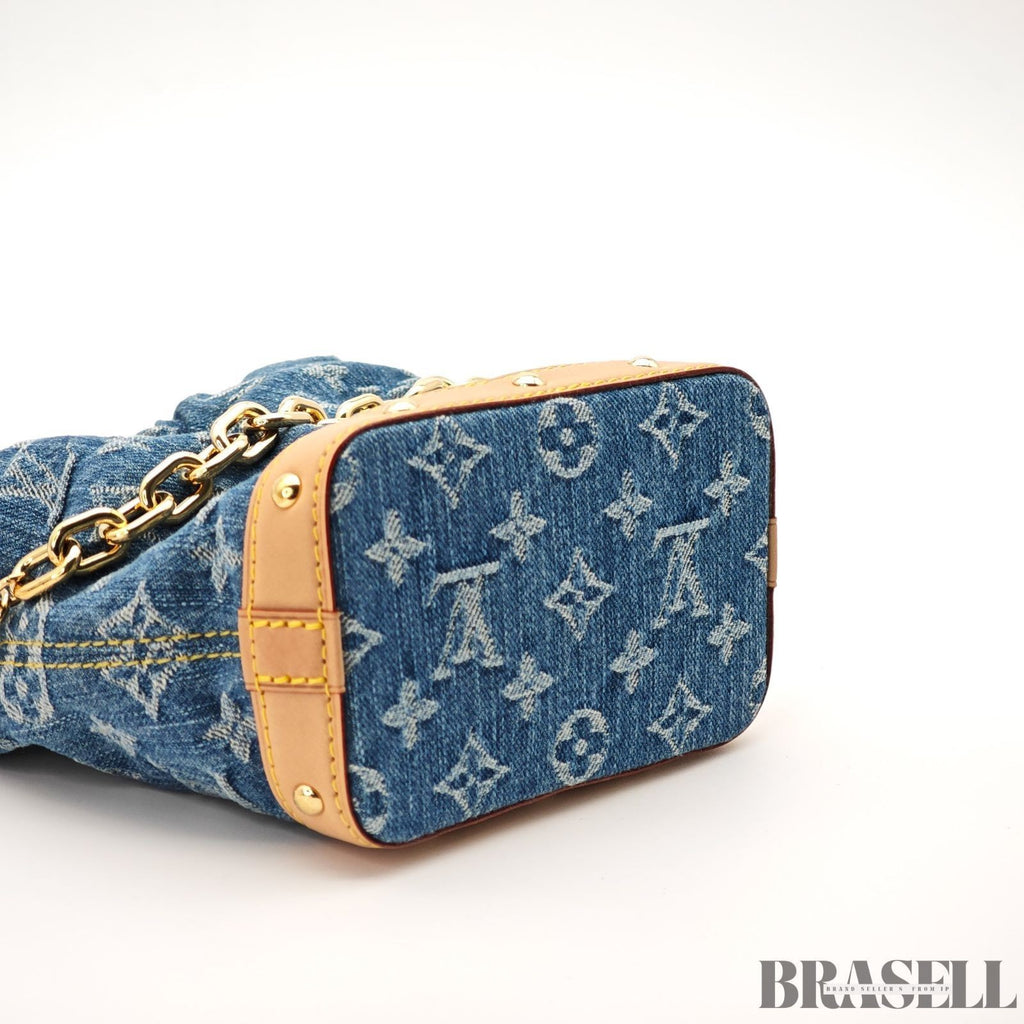 Louis Vuitton Nano Noe M83043 Monogram Denim Blue Cotton w/Dust Bag Strap