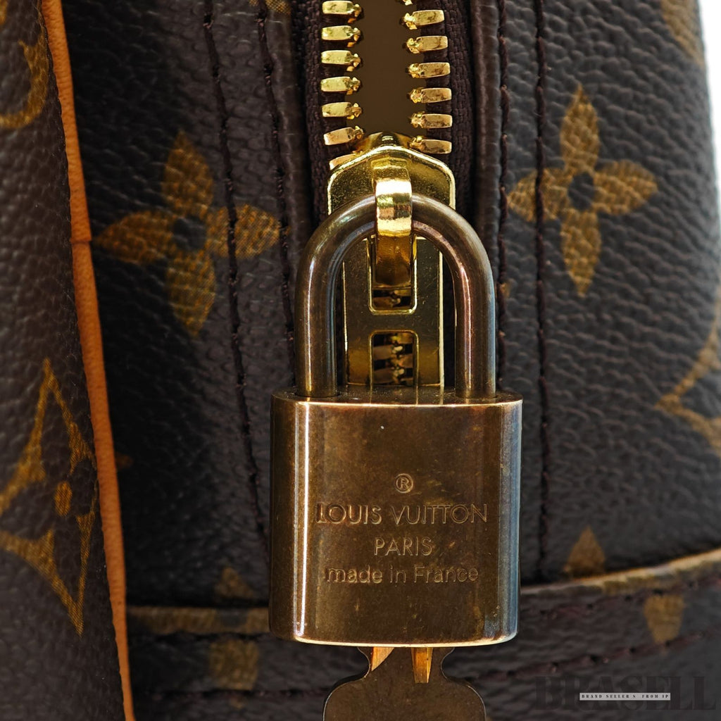 Louis Vuitton Alize 24 Heures Monogram M41399 2way Handbag Shoulder Bag Brown