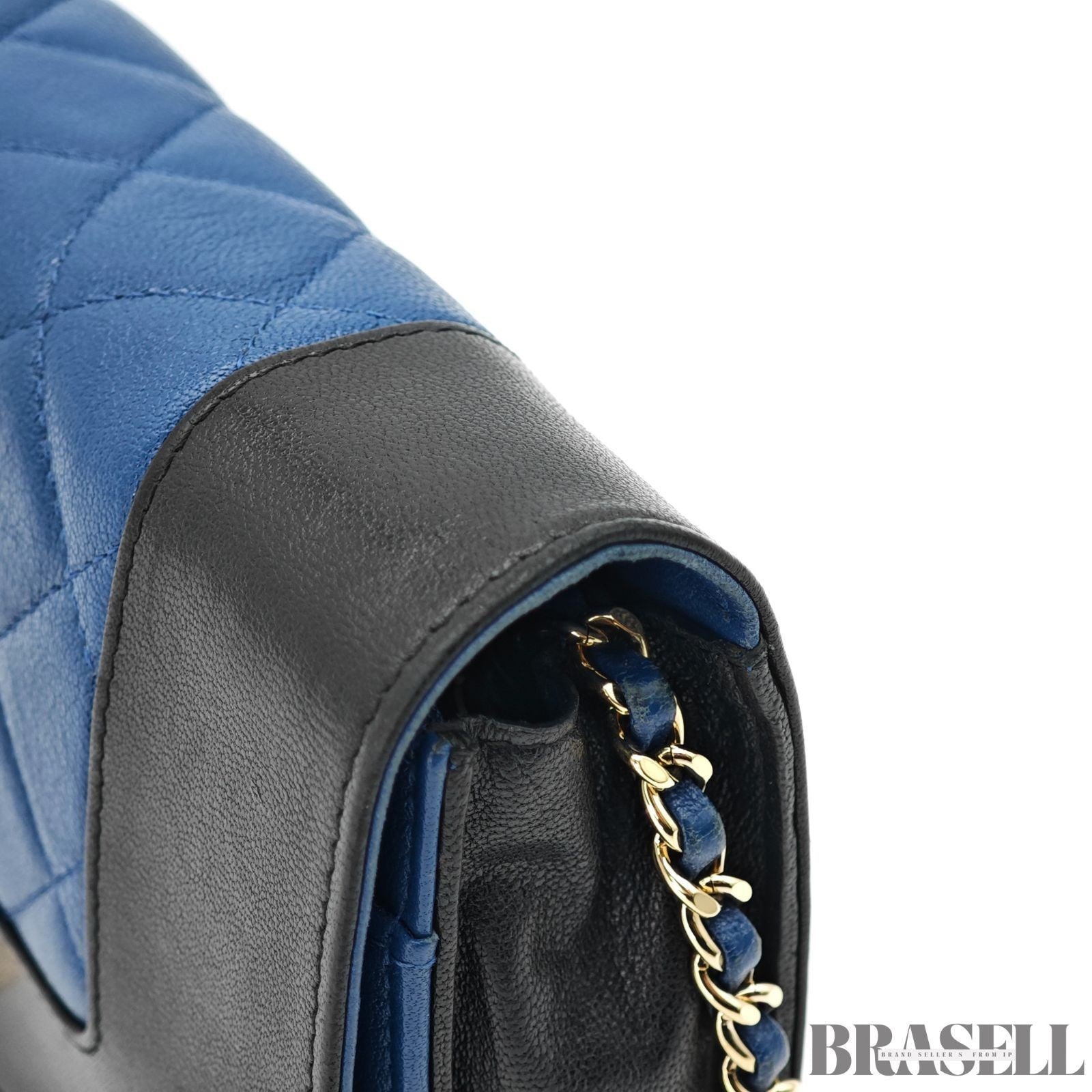 CHANEL CC Chain Wallet Shoulder Bag Black Blue Women's with Guarantee Card