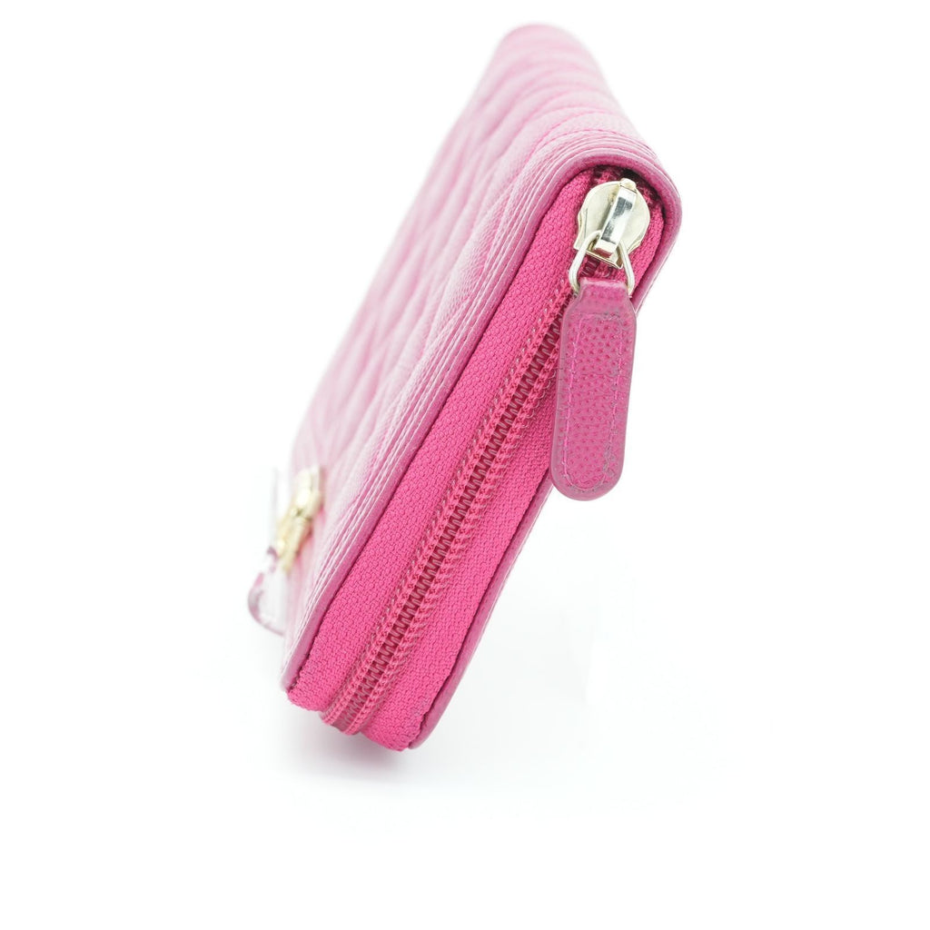CHANEL Boy Chanel Caviar Leather Long Wallet Pink Women's 23 Series