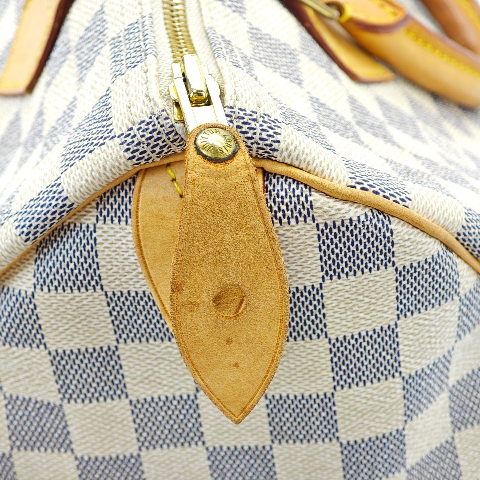 LOUIS VUITTON Damier Azur Speedy N41533 Boston Bag Large Capacity White
