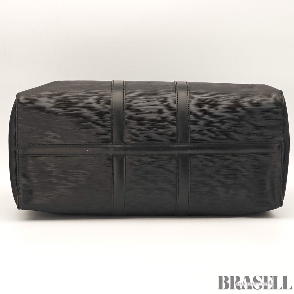 Louis Vuitton Epi Keepall 50 M42962 Boston Bag Travel Black Unisex w/Padlock Key