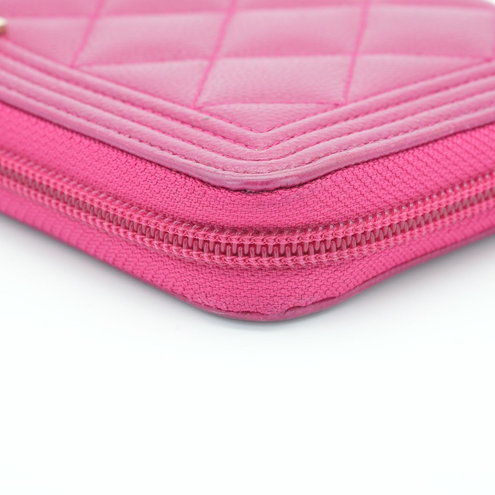 CHANEL Boy Chanel Caviar Leather Long Wallet Pink Women's 23 Series