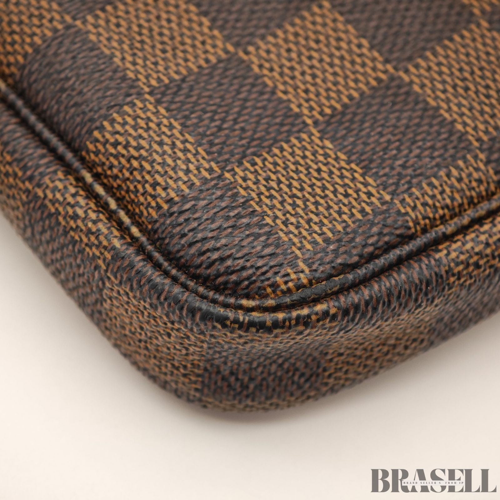 LOUIS VUITTON Damier Ebene Mini Pochette Accessoires Pouch N58009 Auth Brown