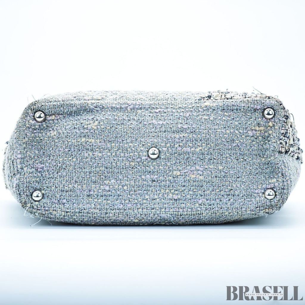 Chanel Cambon Line Tweed Multicolor Plata Bolso de Mano Nº 9 A25170 Mujer