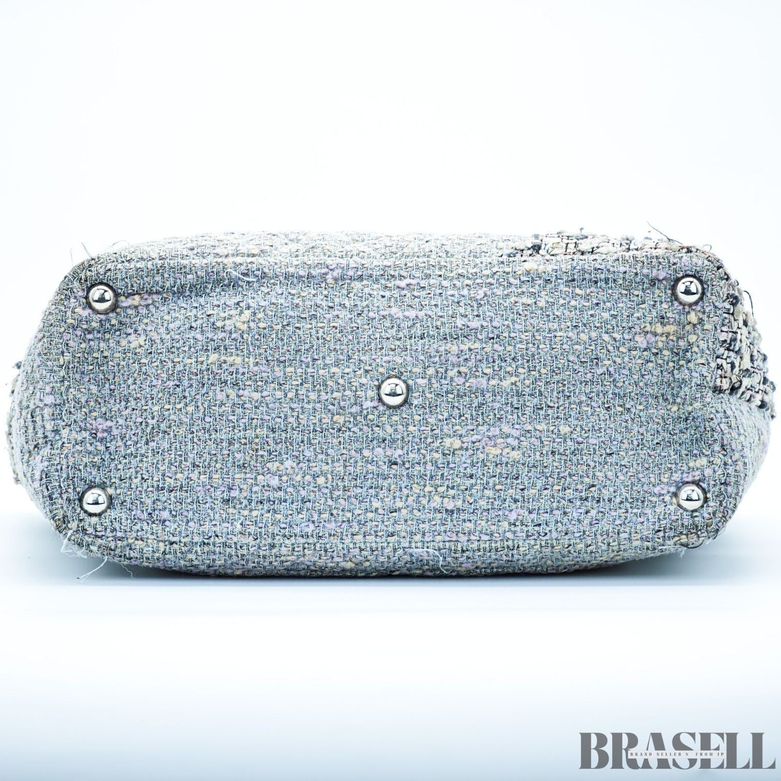 Chanel Cambon Line Tweed Multicolor Plata Bolso de Mano Nº 9 A25170 Mujer