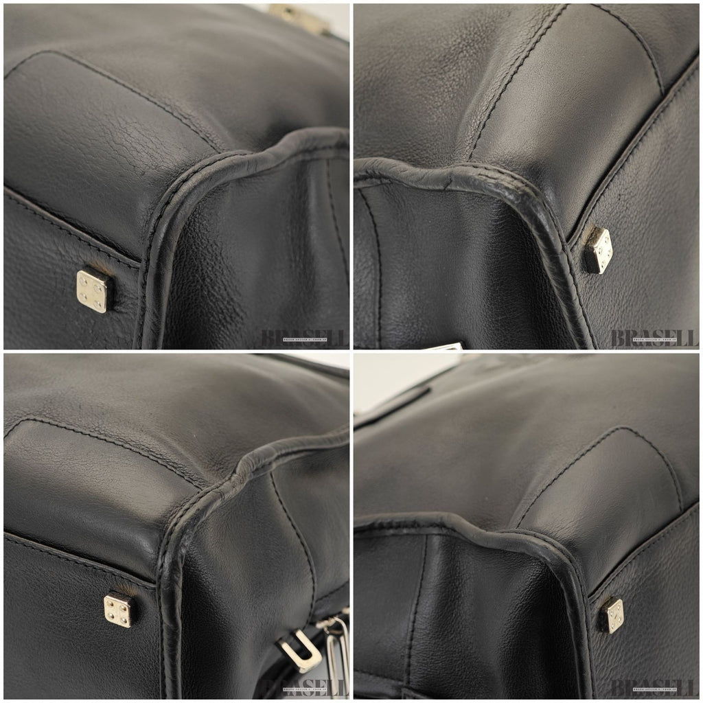 LOEWE Amazona 36 Handbag Horizontal Black with Silver Hardware