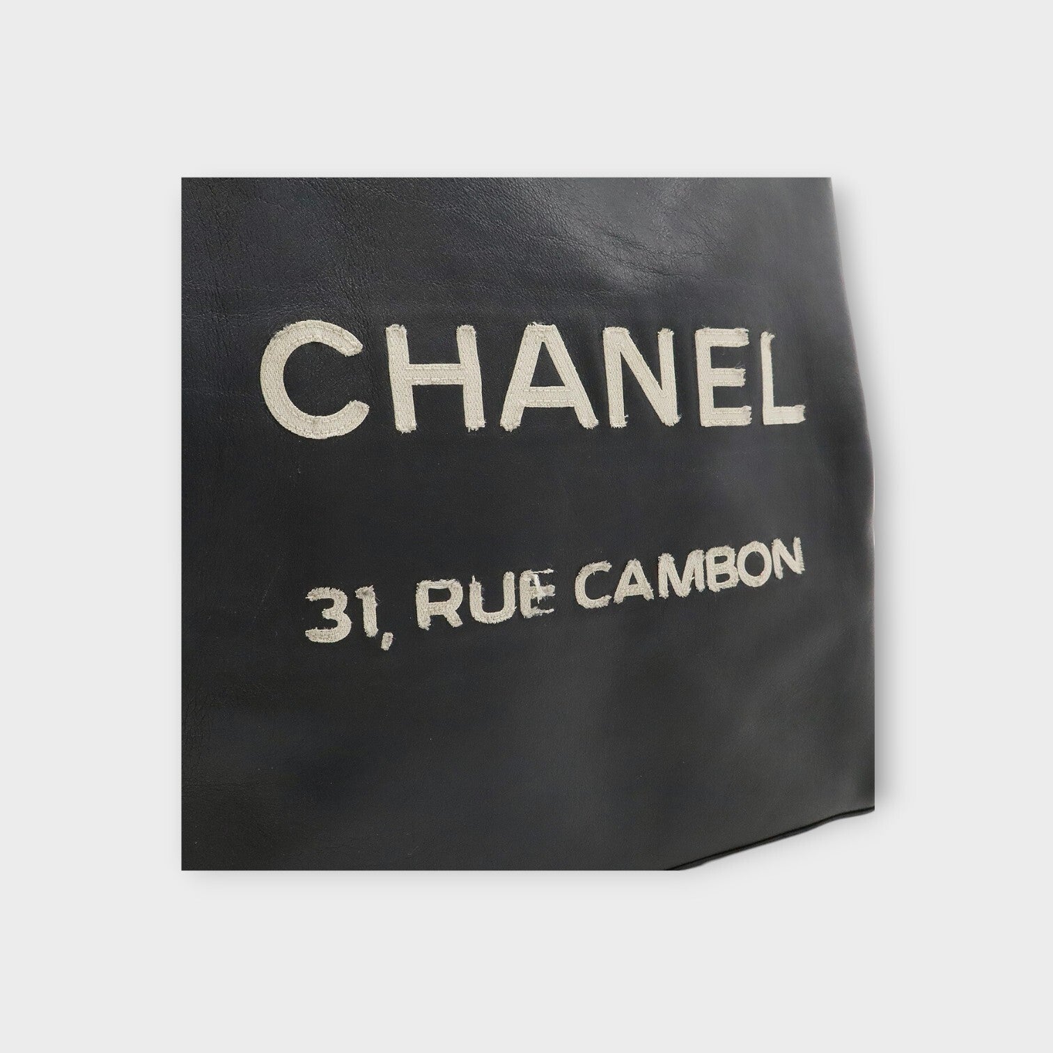CHANEL Essential Medium Tote Bag Shoulder Bag Logo Leather Black 【B】