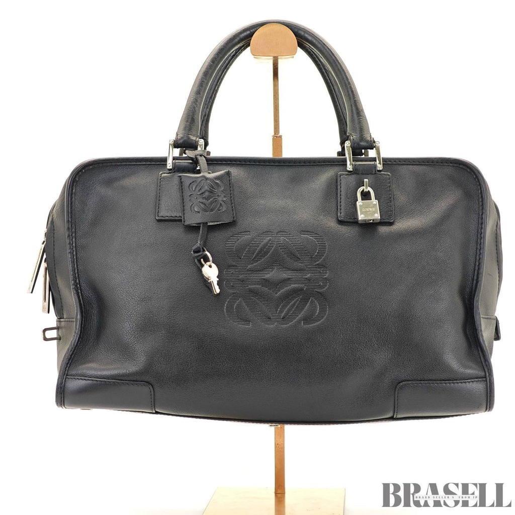 LOEWE Amazona 36 Handbag Horizontal Black with Silver Hardware