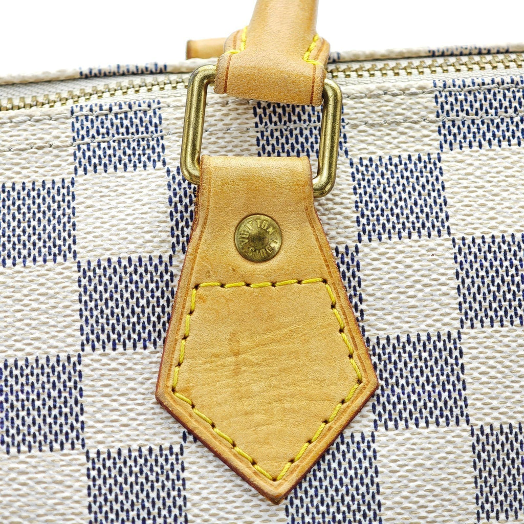 LOUIS VUITTON Damier Azur Speedy N41533 Boston Bag Large Capacity White