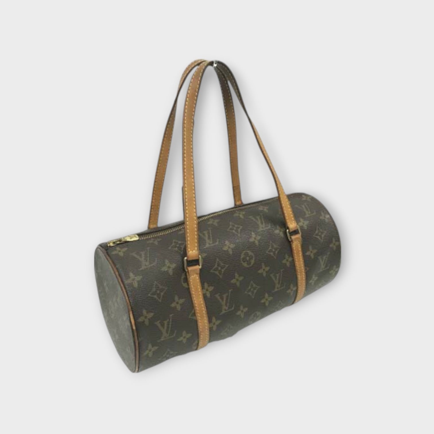Louis Vuitton M51385 Papillon 30 Monogram Handbag Cylindrical PVC Leather【B】