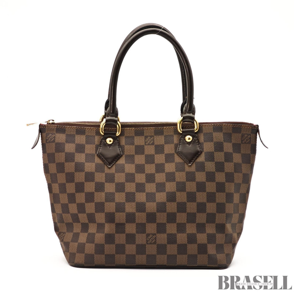LOUIS VUITTON Saleya PM Tote Bag Handbag N51183 Brown Damier Canvas Leather