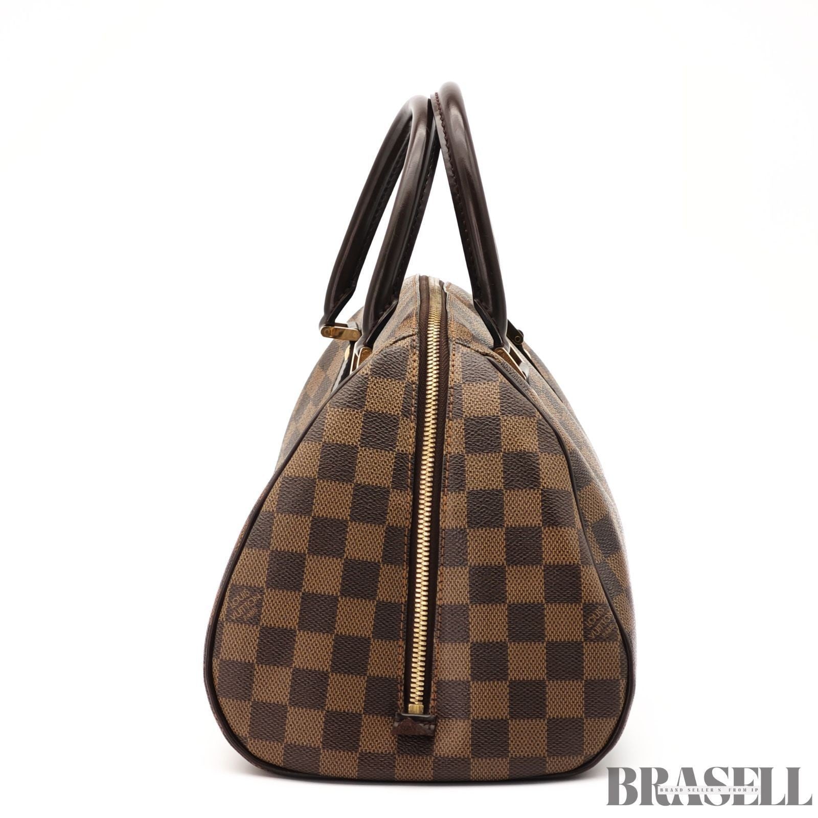 LOUIS VUITTON Logo Ribera MM Hand Bag Damier Ebene Leather Brown N41434 Spain