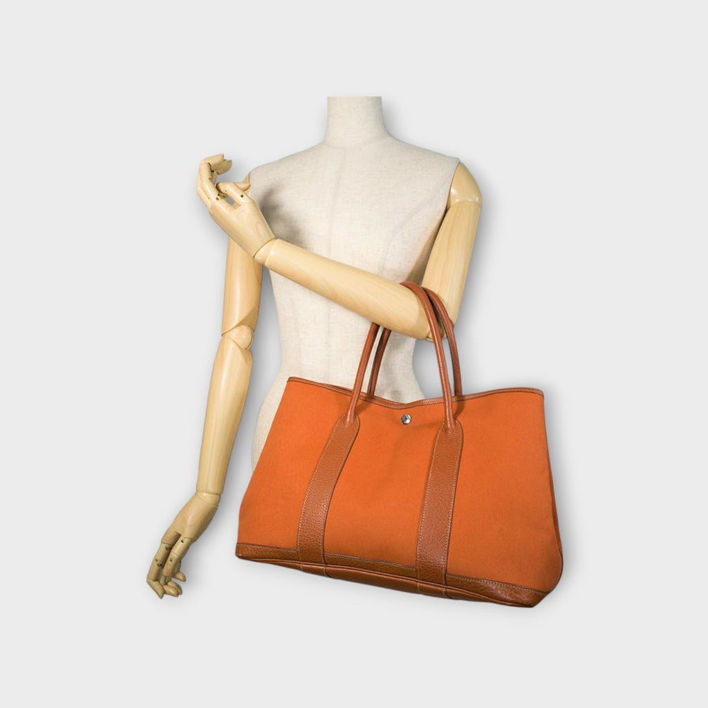 Hermès Garden Party PM 36 Toile Officier Potiron【A】