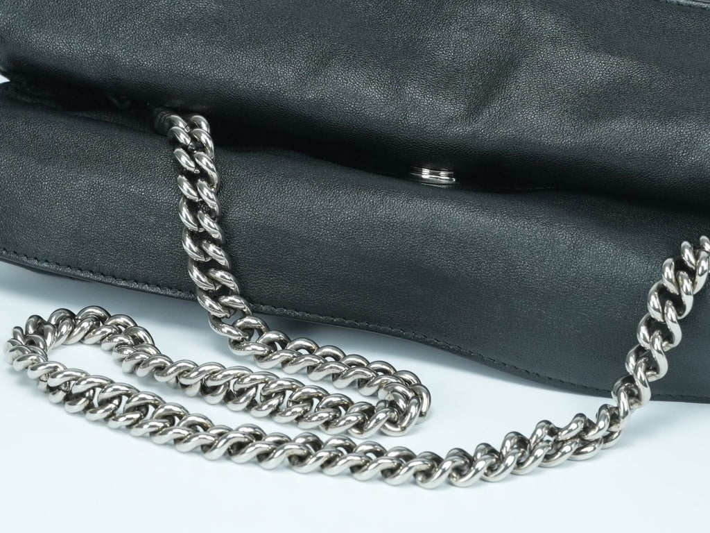 GUCCI Blondie Tote Bag 751518 Black Leather 2-Way Chain Shoulder Bag