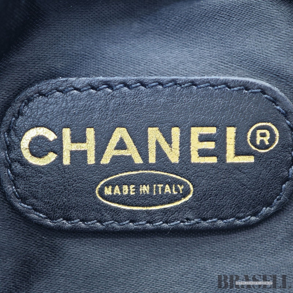 Chanel Drawstring Lambskin Coco Mark Chain Shoulder Bag Black Women w/Dust Bag