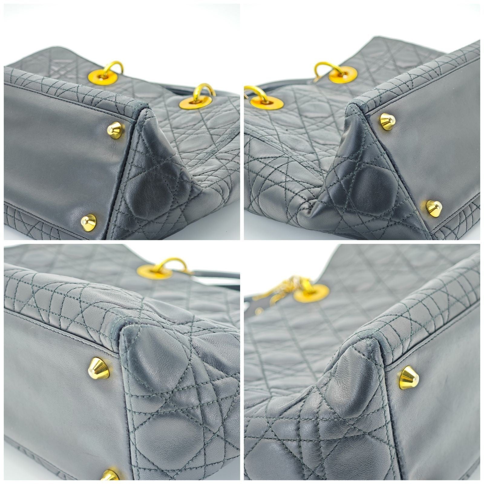 Dior Lady Dior Large 2-Way Bag Lage Black Women's