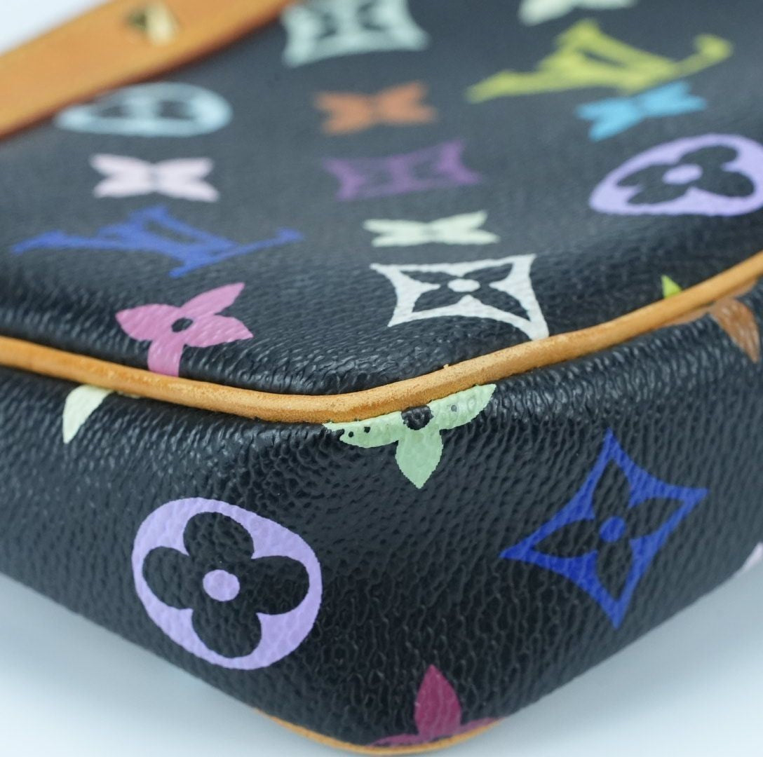 LOUIS VUITTON M92648 Multicolor Pochette Accessoires Noir Black Takashi Murakami