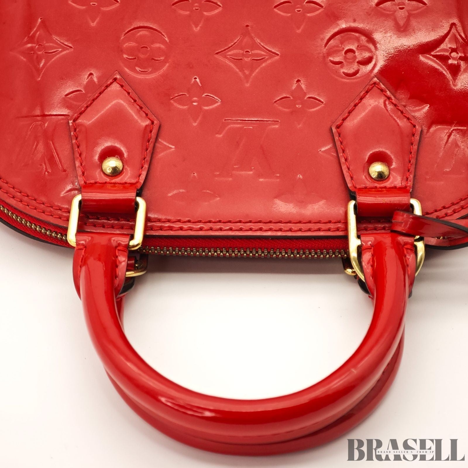 LOUIS VUITTON Alma BB Handbag Monogram Vernis M90174 2Way Slides Women
