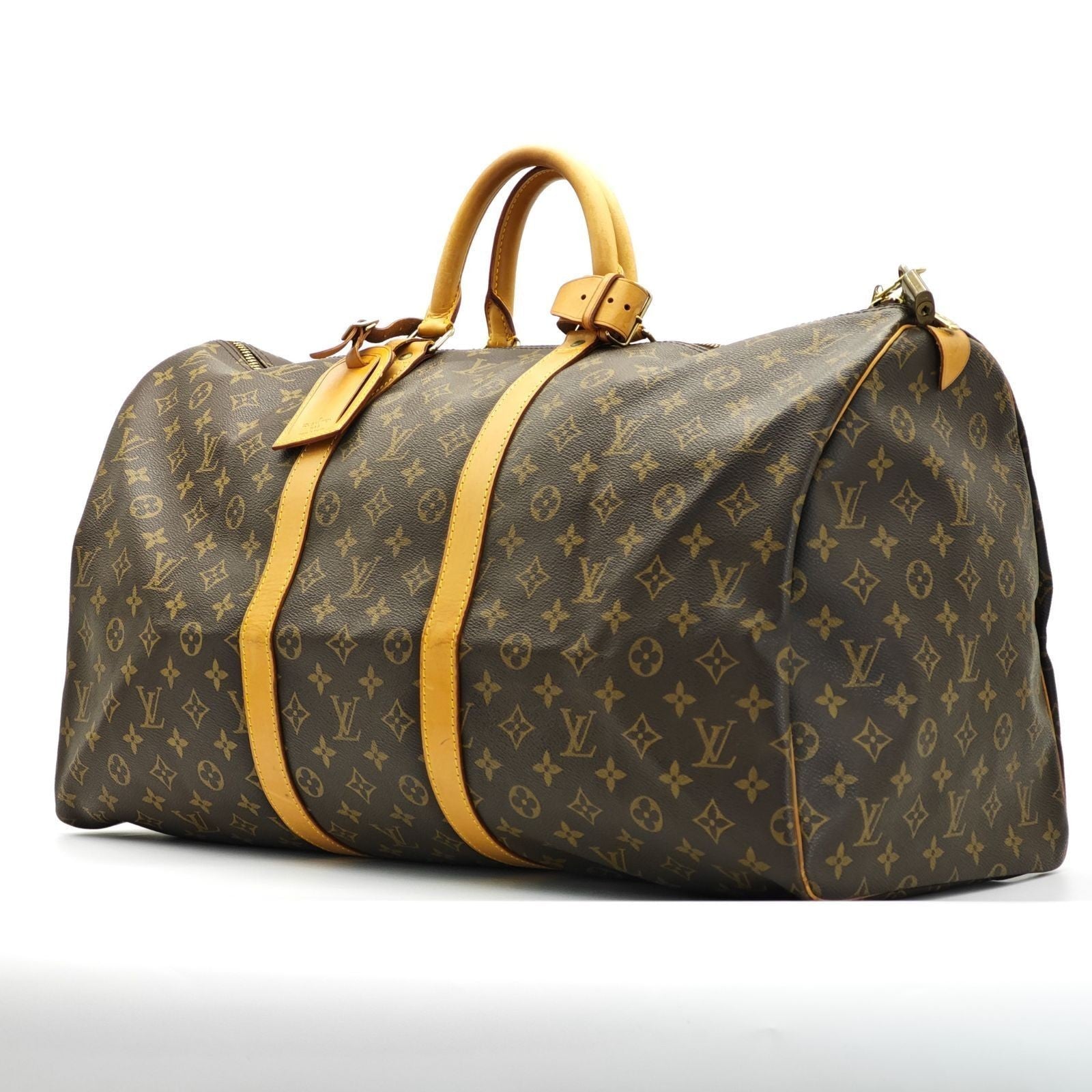 LOUIS VUITTON Keepall 55 M41424 Monogram Travel Boston Bag Brown Unisex